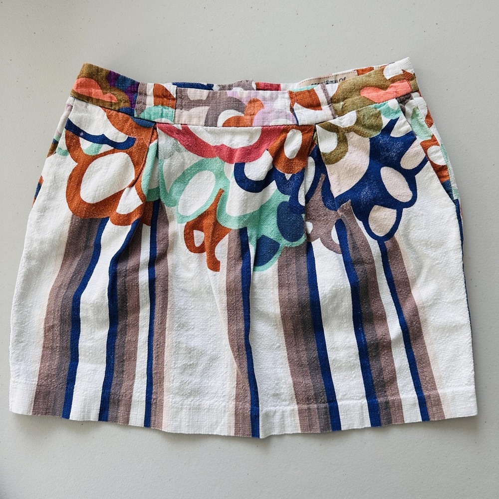 See By Chloe Skirt‎ Women 2 Multicolor Pleat Striped Abstract Mini Boho Festival